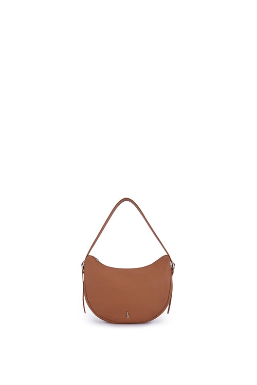 Ina Pebble Tan Crescent Crossbody Bag