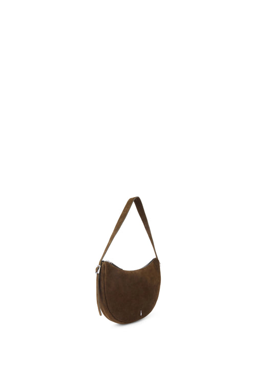 Ina Suede Palm Crescent Crossbody Bag