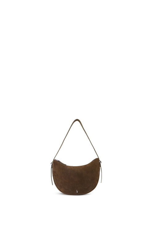 Ina Suede Palm Crescent Crossbody Bag