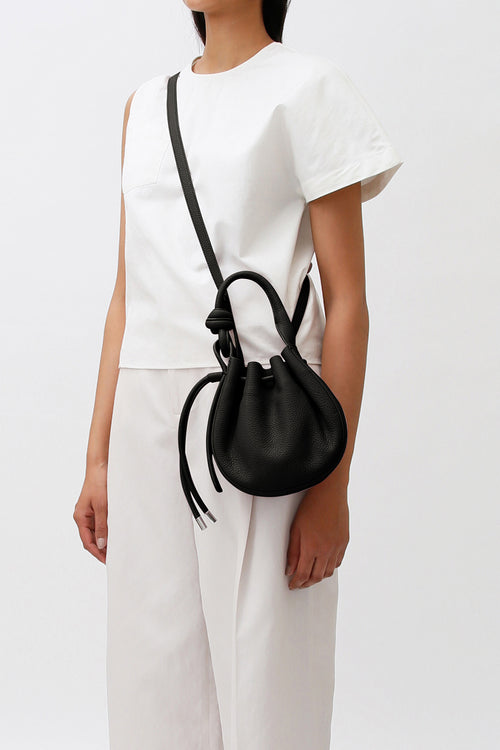 Ina Pebble Black Mini Crossbody Bag