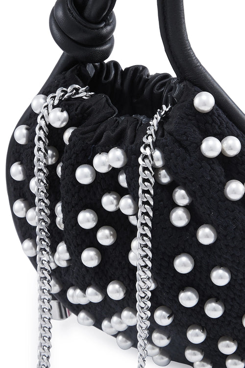 Ina Pearls Black Mini Potli