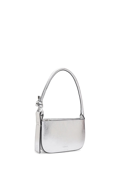 Ina Metallic Silver Mini Pouchette Bag