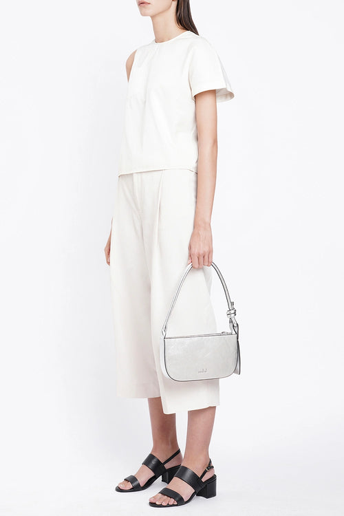 Ina Metallic Silver Mini Pouchette Bag