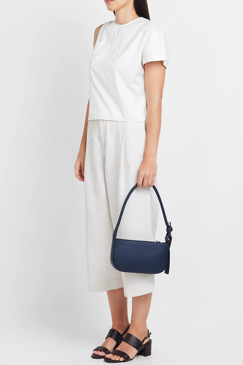 Ina Pebble Navy Mini Pouchette Bag