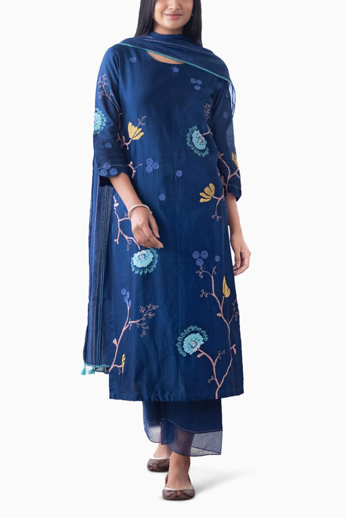 Ink Applique Kurta Set