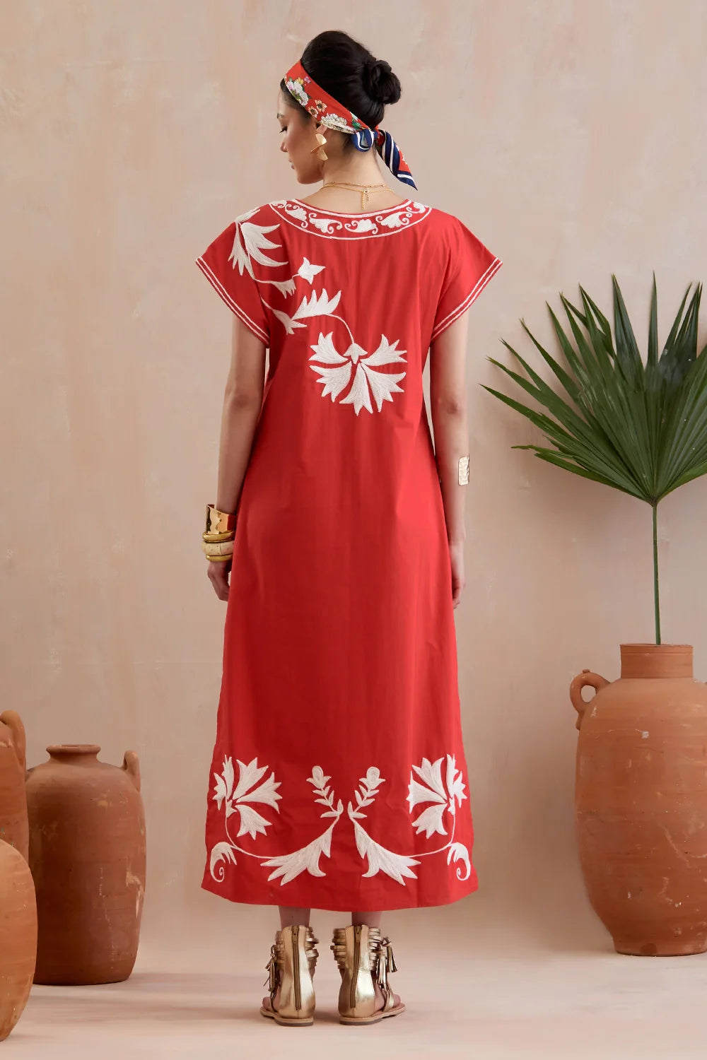 Crimson And Ivory Maxi Dress