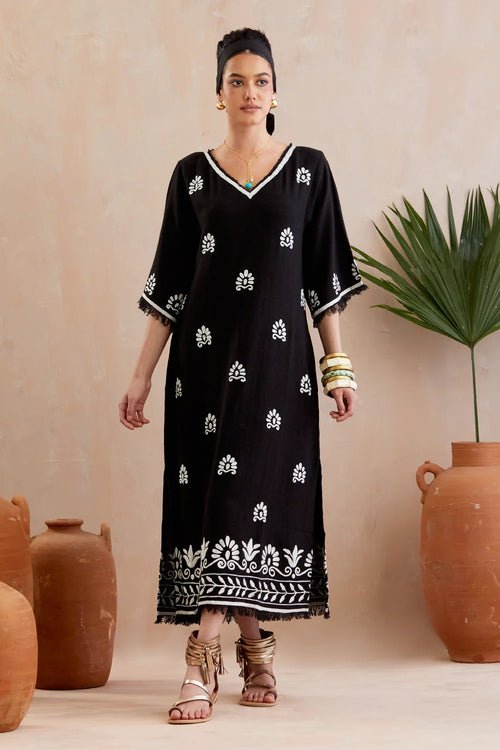 Black And Ivory Maxi Dress