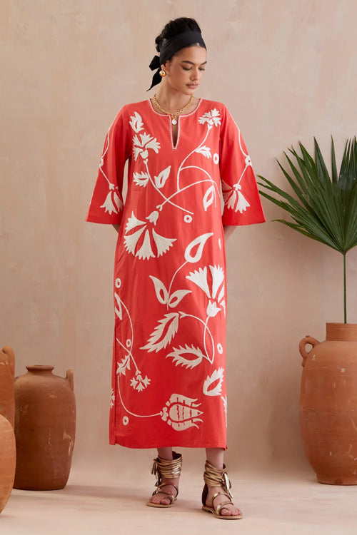 Peach And Ivory Maxi Dress