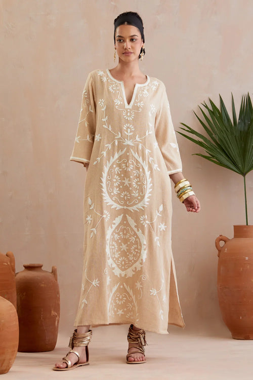 Natural And Ivory Maxi Dress