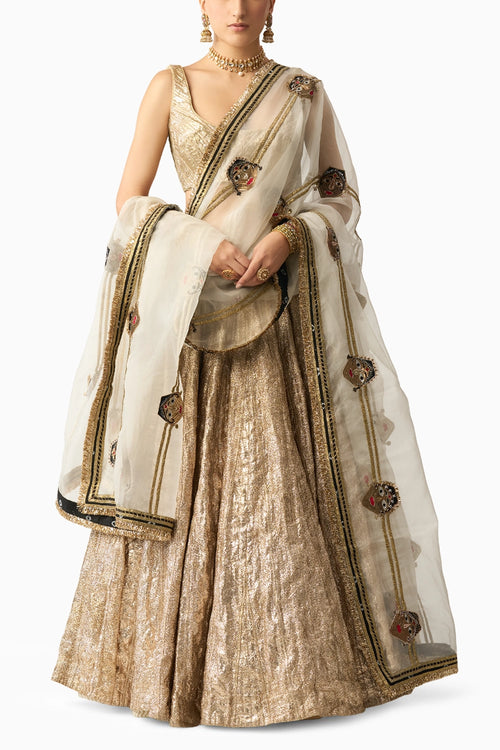 Safed Katputli Chandi Lehenga Set