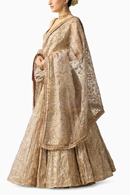 Shabnam Dupatta Chandi Lehenga Set