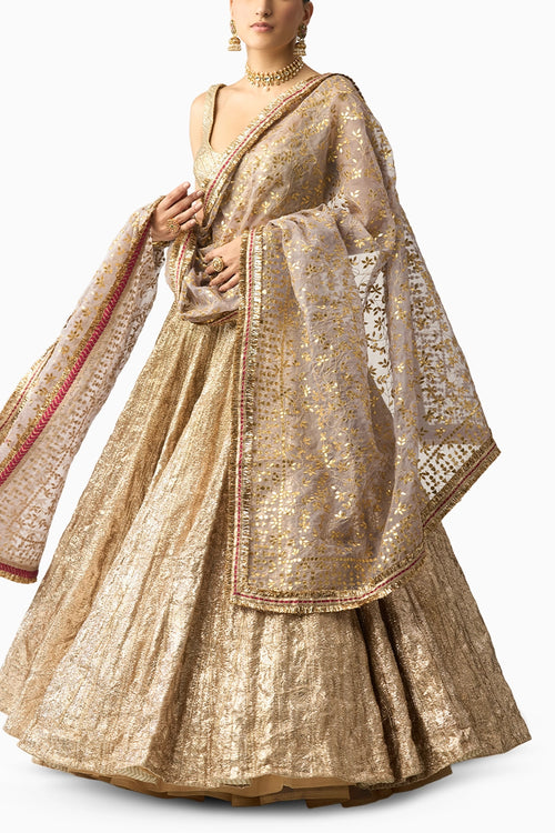 Shabnam Dupatta Chandi Lehenga Set