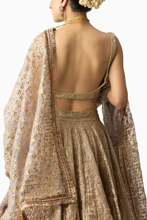 Shabnam Dupatta Chandi Lehenga Set