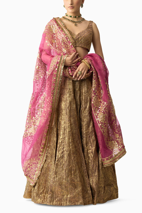 Gangu Dupatta Jamini Lehenga Set