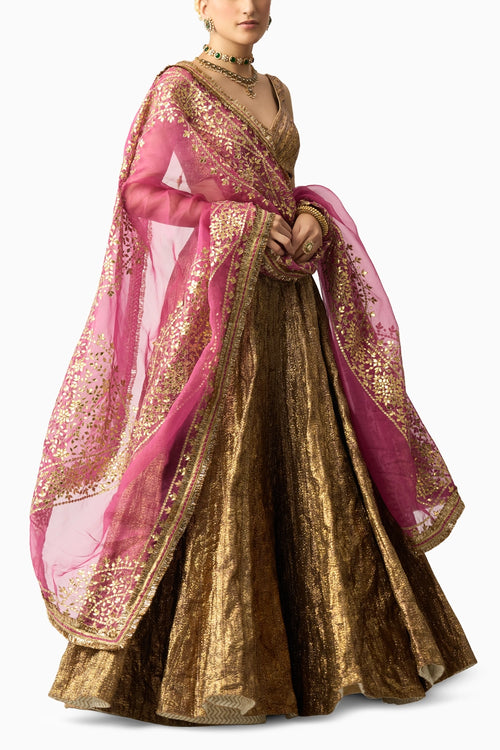 Gangu Dupatta Jamini Lehenga Set