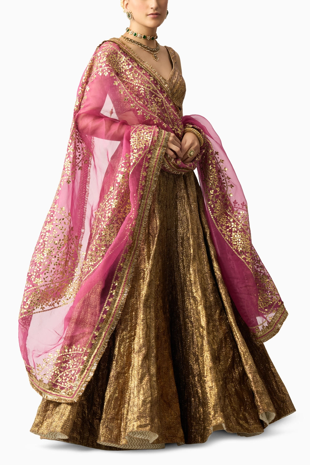 Gangu Dupatta Jamini Lehenga Set