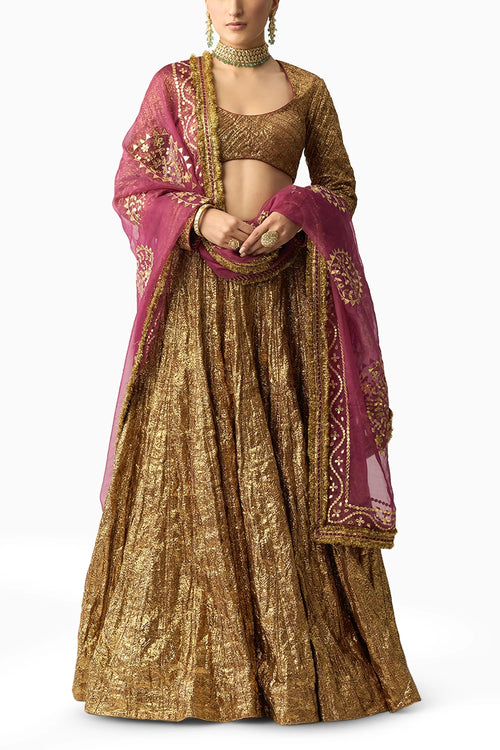 Ira Mehroon Lehenga Set