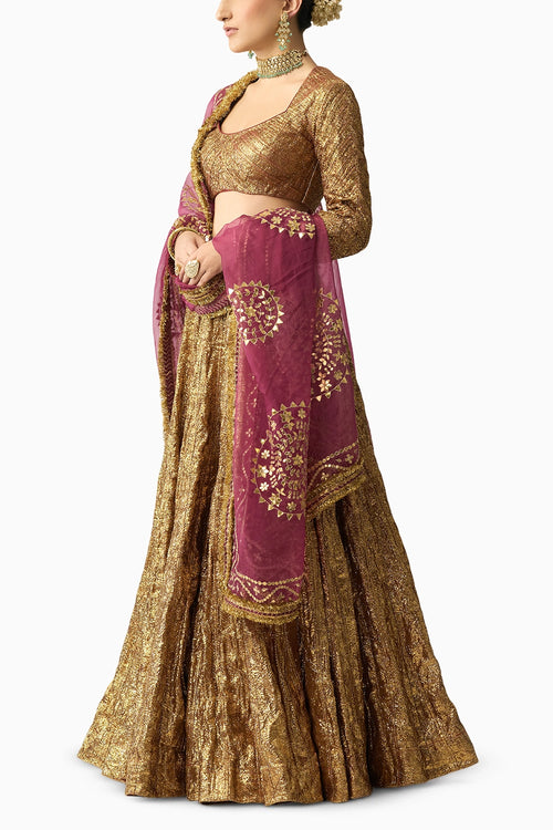 Ira Mehroon Lehenga Set