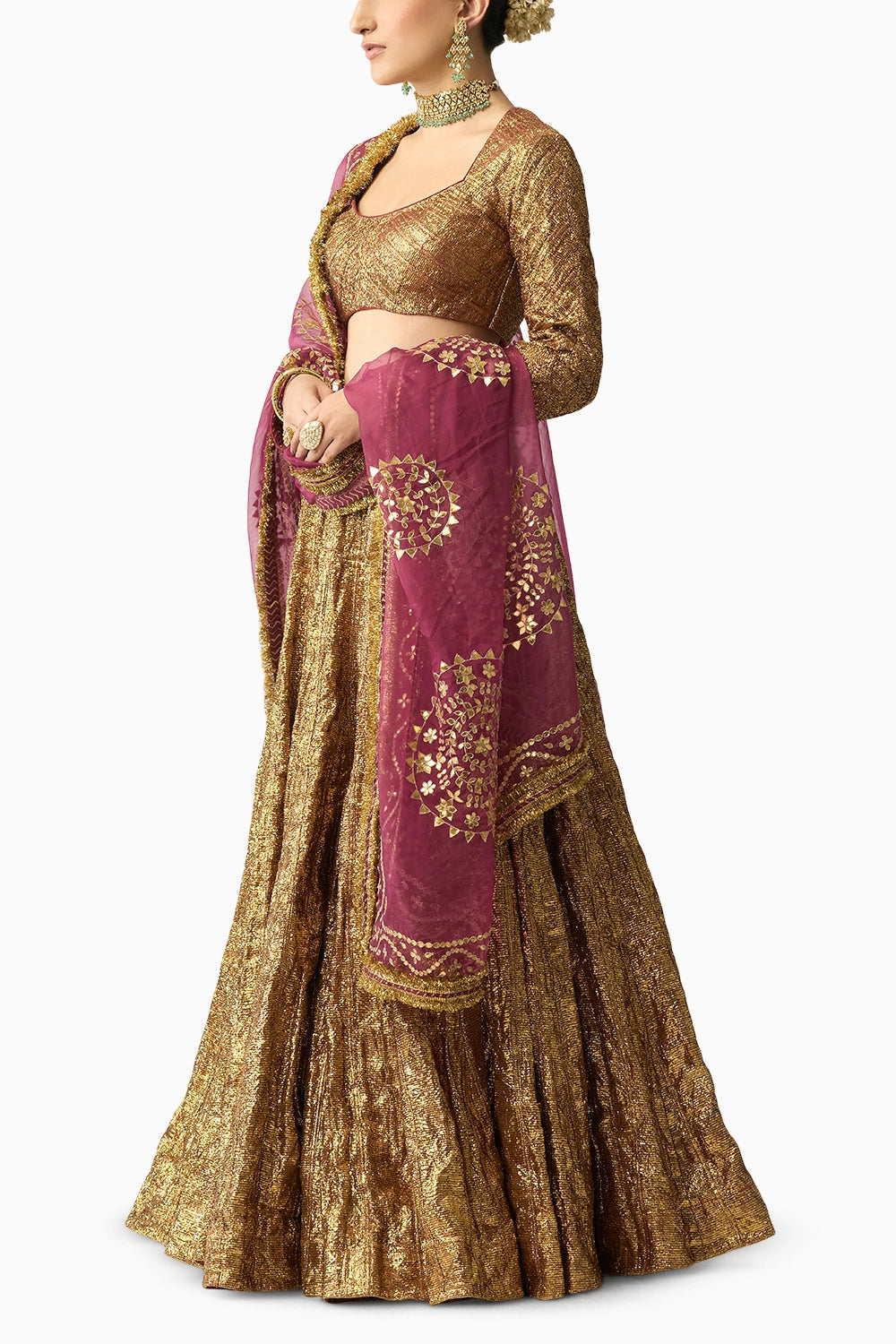 Ira Mehroon Lehenga Set