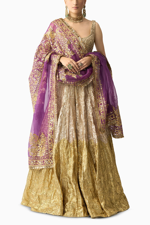 Bengani Dupatta Dhoop Chao Sona Chandi Lehenga Set