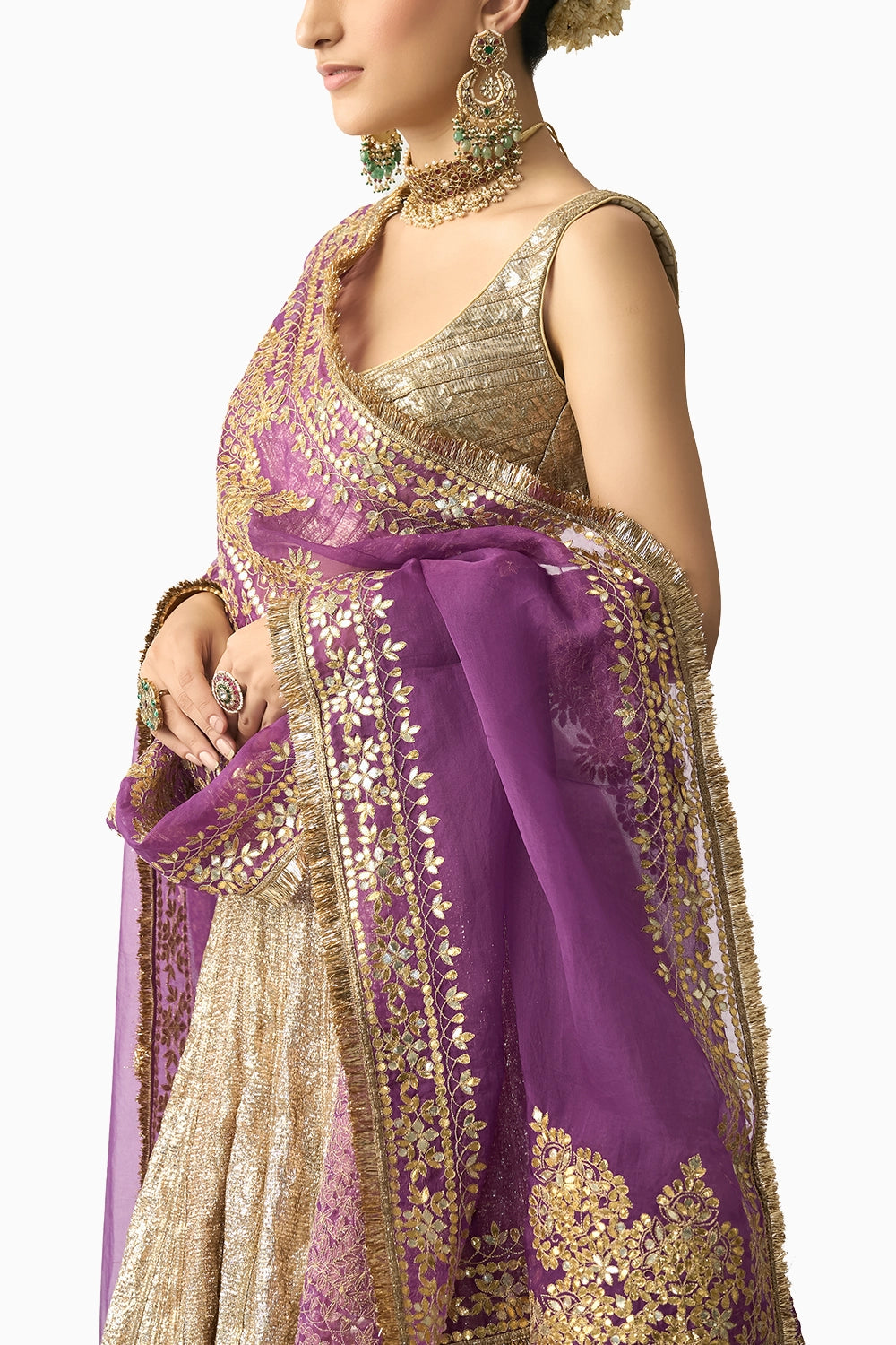 Bengani Dupatta Dhoop Chao Sona Chandi Lehenga Set