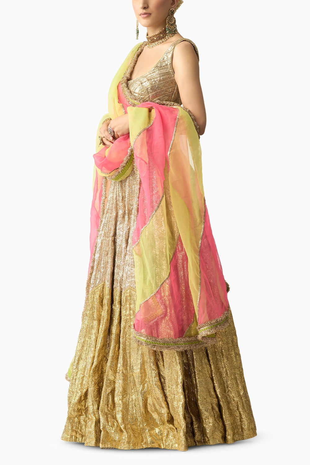 Kashvi Dupatta Dhoop Chao Sona Chandi Lehenga Set