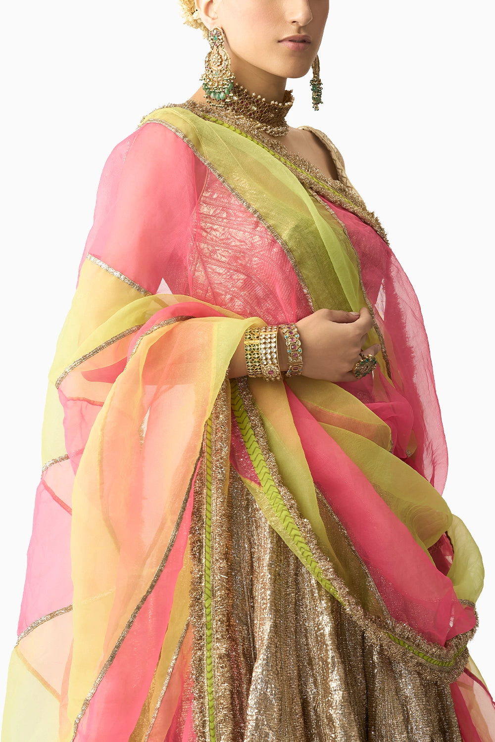Kashvi Dupatta Dhoop Chao Sona Chandi Lehenga Set
