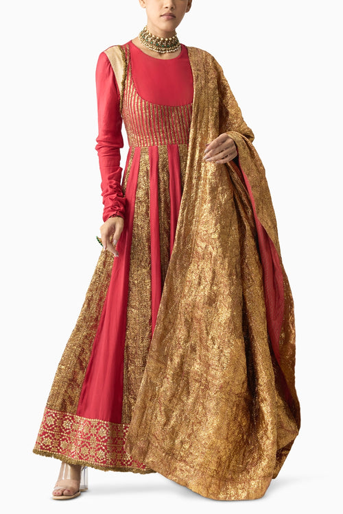 Roshini Laal Lampi Anarkali Dupatta Set