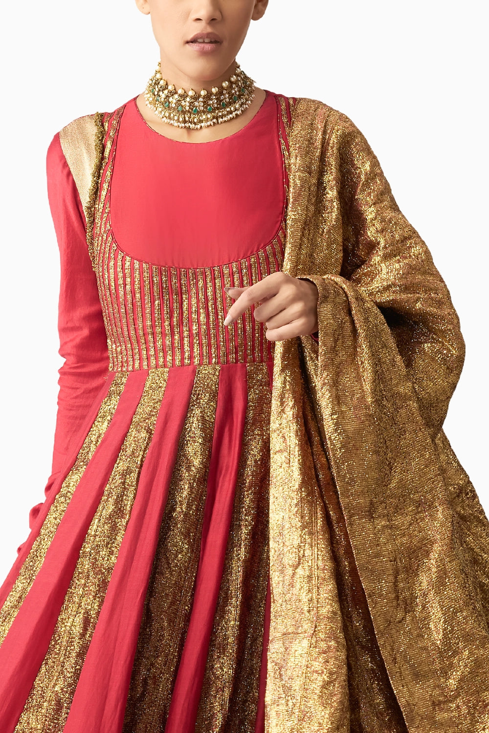 Roshini Laal Lampi Anarkali Dupatta Set
