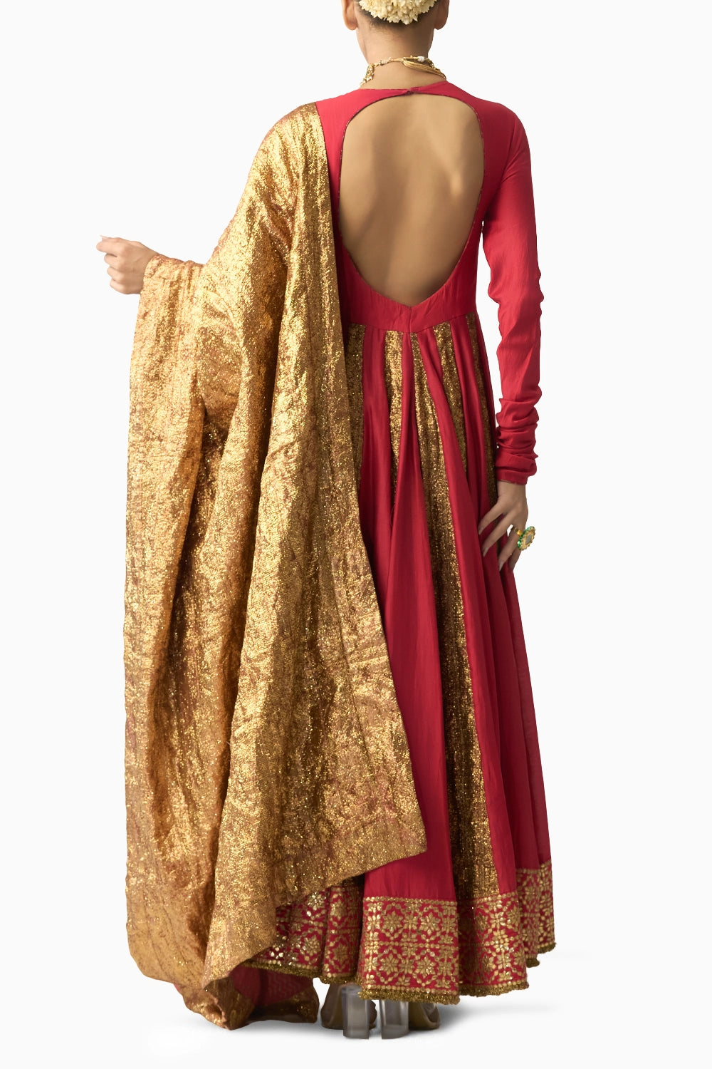 Roshini Laal Lampi Anarkali Dupatta Set