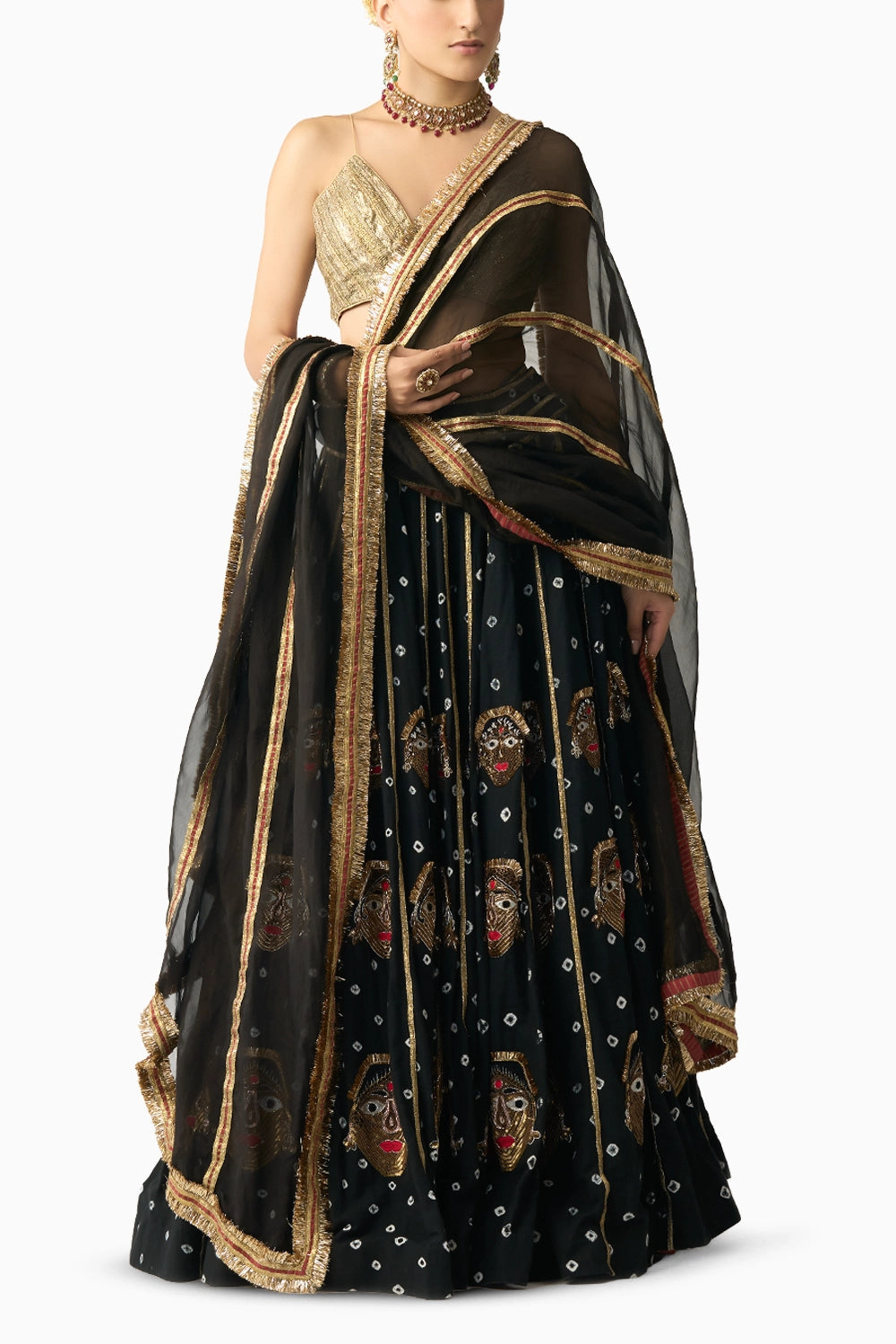 Reshma Bandhani Kala Kaptputli Lehenga Set