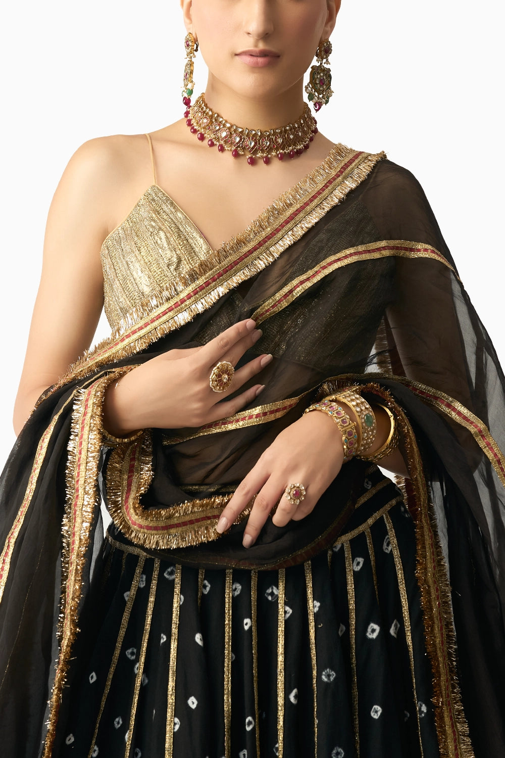 Reshma Bandhani Kala Kaptputli Lehenga Set