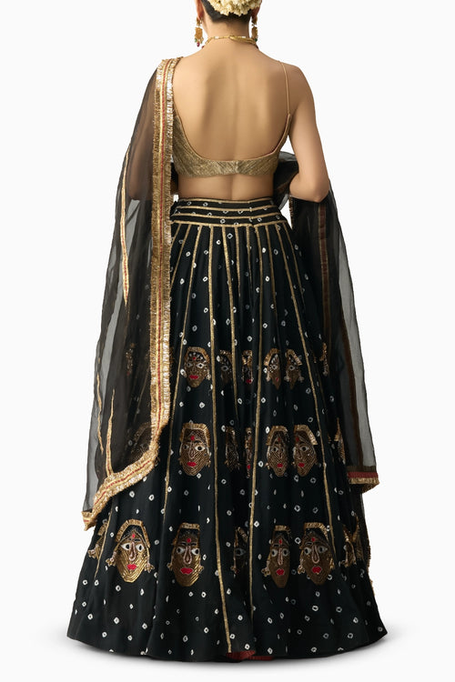 Reshma Bandhani Kala Kaptputli Lehenga Set