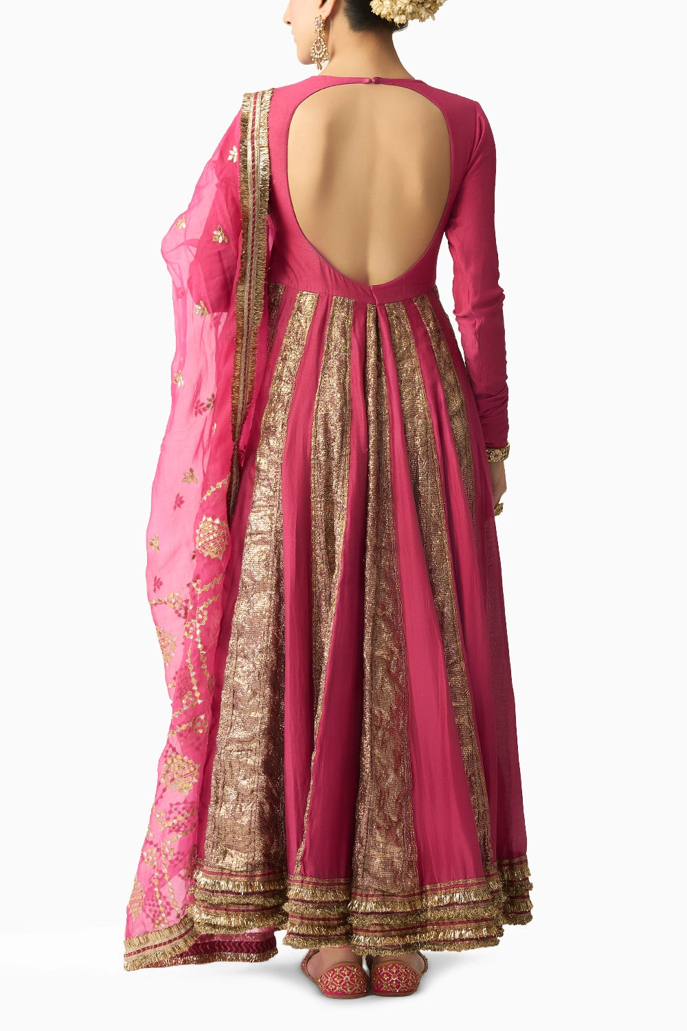 Aarohi Gulabi Lampi Anarkali Dupatta Set