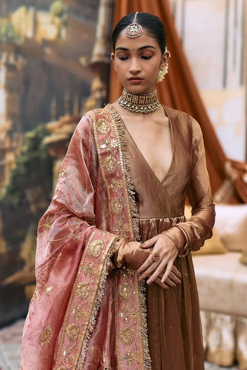 Kanthi Anarkali And Radha Krishna Dupatta Set