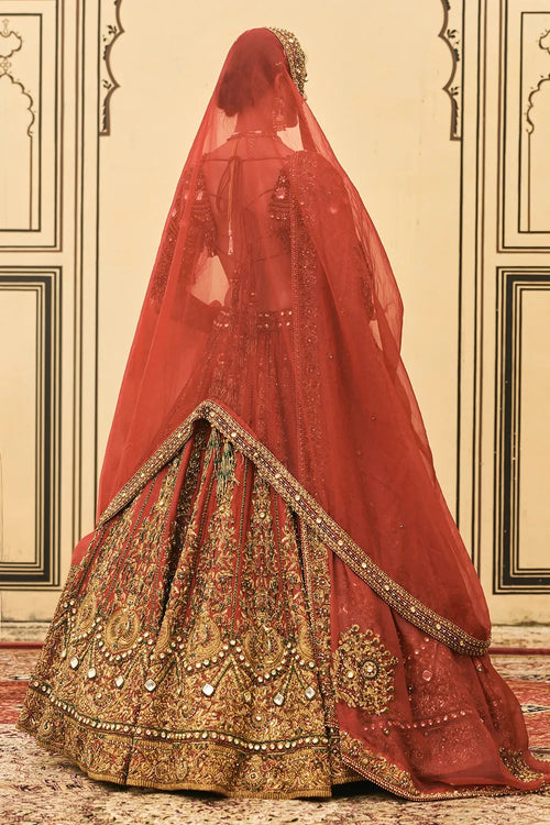 Sindoori Raw Silk Lehenga Set
