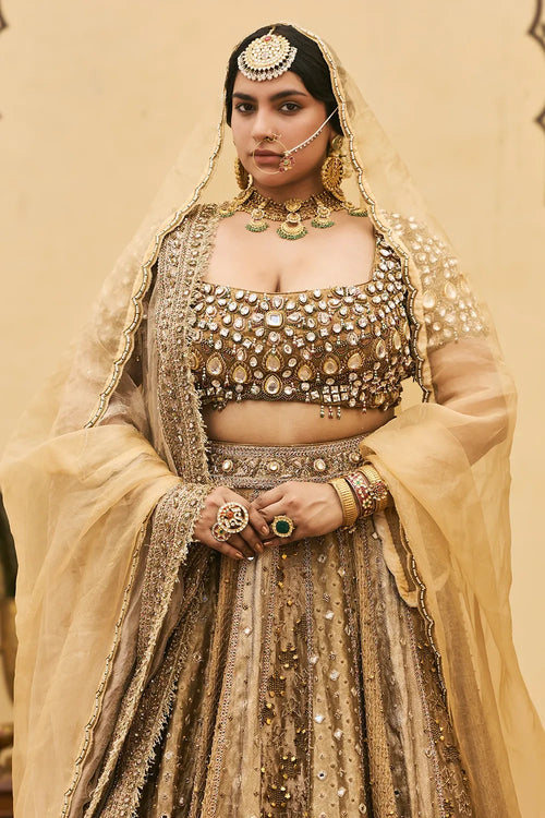 Suvarnarang Tissue Brocade Lehenga Set