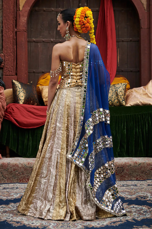 Chandi- Sona Stripes Lampi Lehenga Set