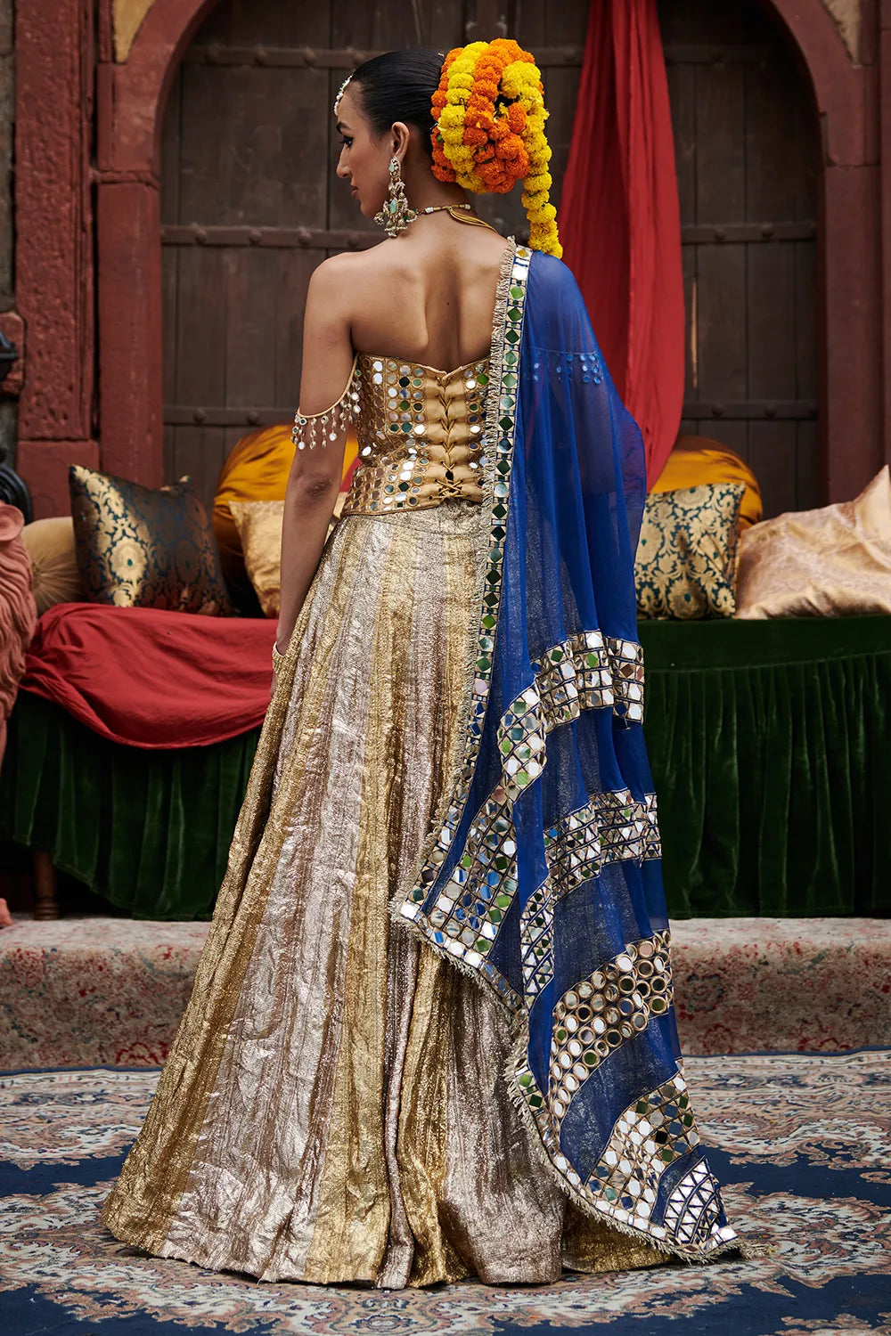 Chandi- Sona Stripes Lampi Lehenga Set