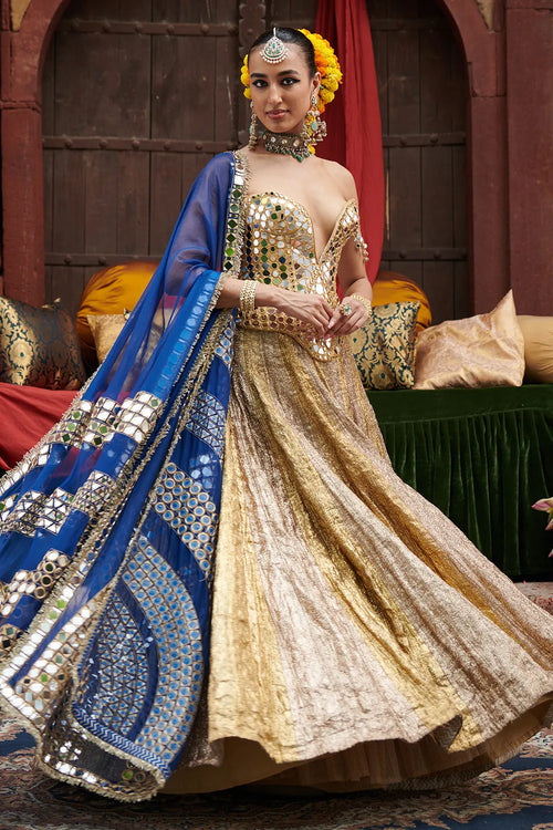 Chandi- Sona Stripes Lampi Lehenga Set