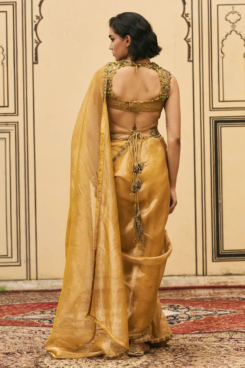Haridra Jadaau Saree Set With Dupatta