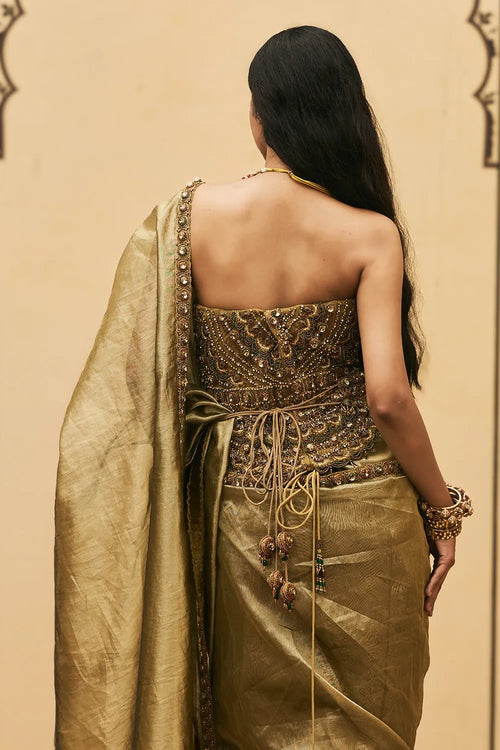 Pallavi Jadaau Corset Saree Set With Dupatta