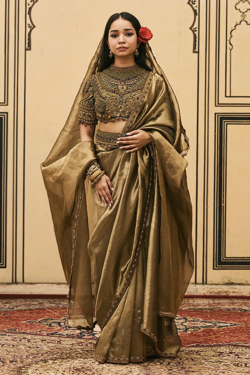Krishnavarna Jadaau Saree Set