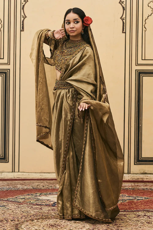 Krishnavarna Jadaau Saree Set