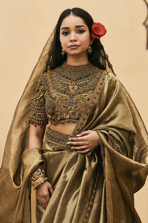 Krishnavarna Jadaau Saree Set