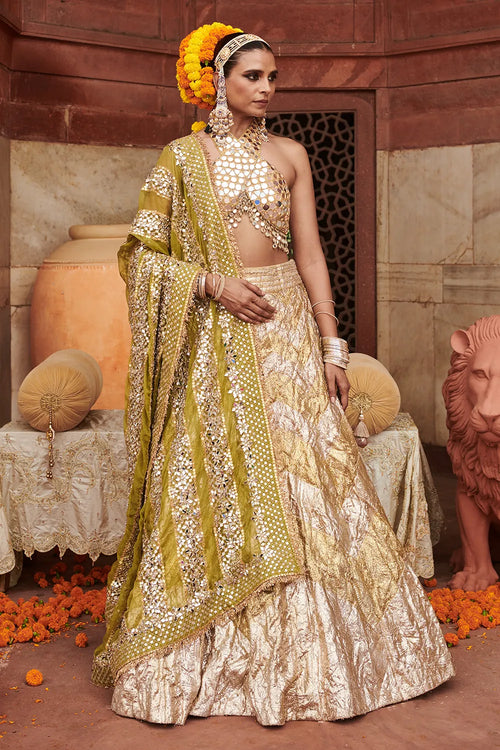 Chandi Sona Chevron Lampi Lehenga Set