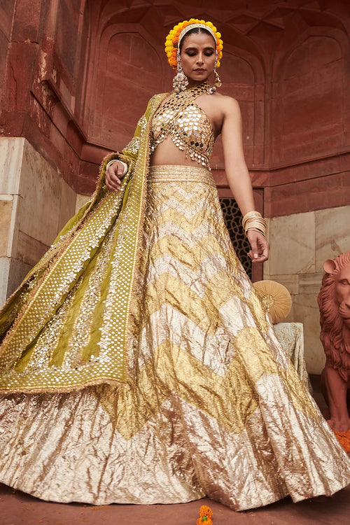 Chandi Sona Chevron Lampi Lehenga Set