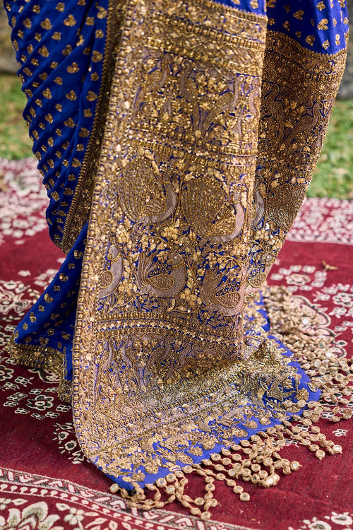 Neelpari Dabka Silk Saree Set