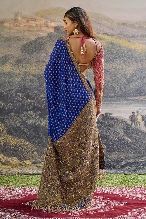 Neelpari Dabka Silk Saree Set