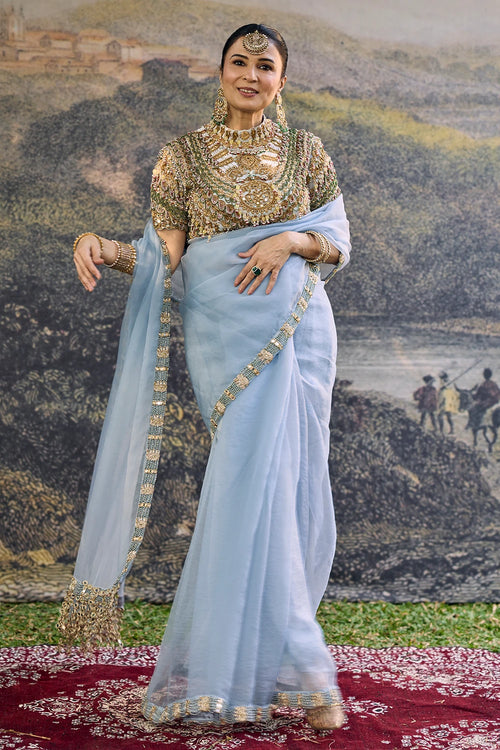Blue Neelambari Saree Set